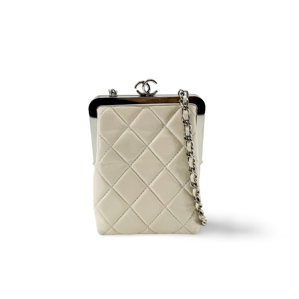 Chanel CC Frame Clutch with Chain Quilted Lambskin and Plexiglass